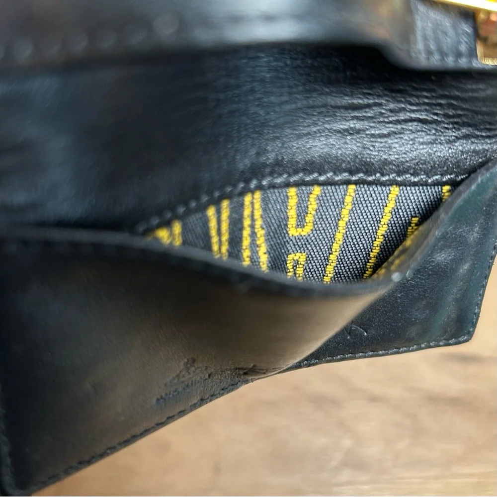 Vivienne Westwood Black Croc-Embossed Wallet Key Case with Gold Logo Authentic - Picture 10 of 14